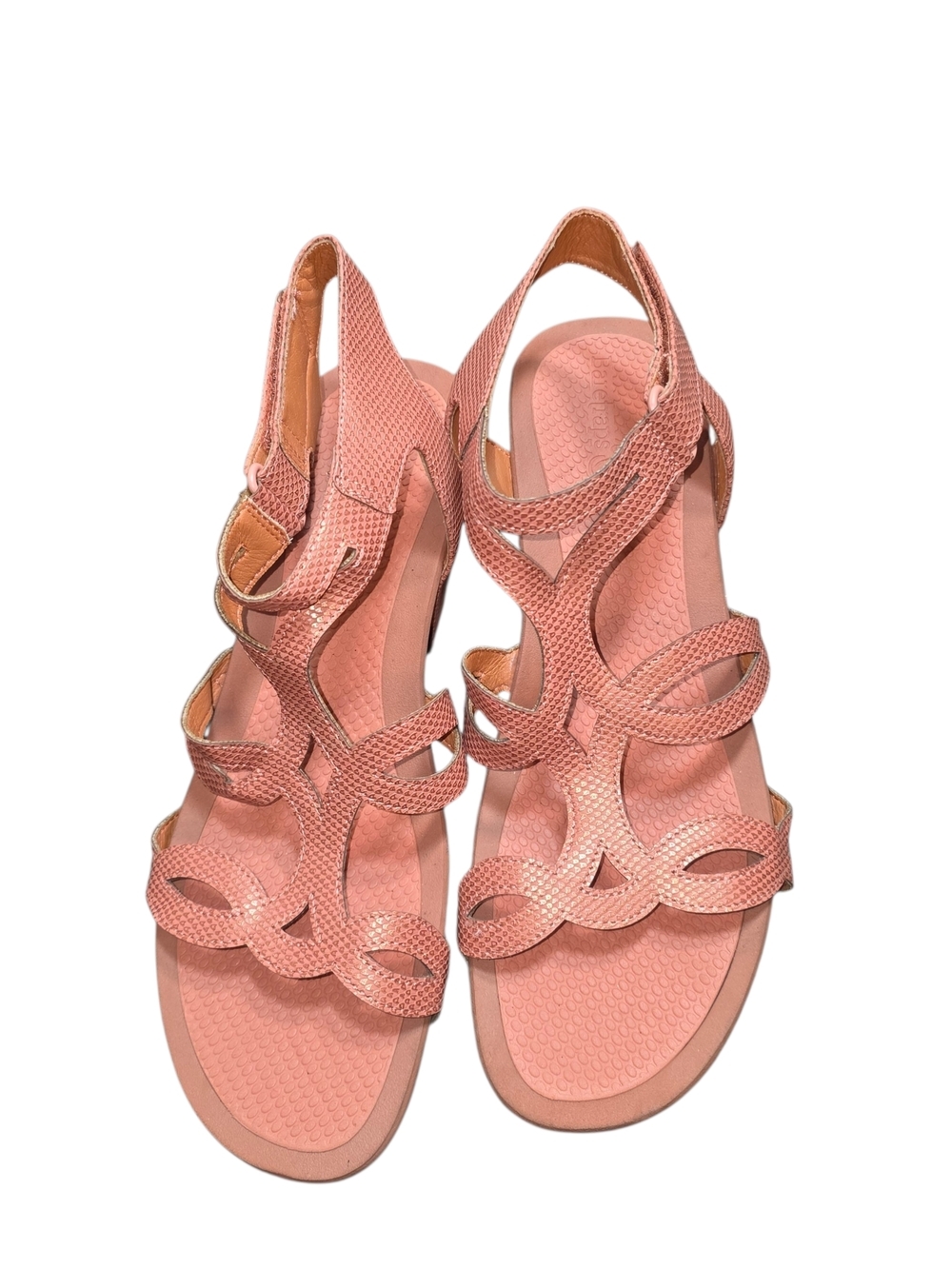 BareTraps Raeanne Wedge Sandals Size 11 Coral Comfort Cushioned Strappy Summer